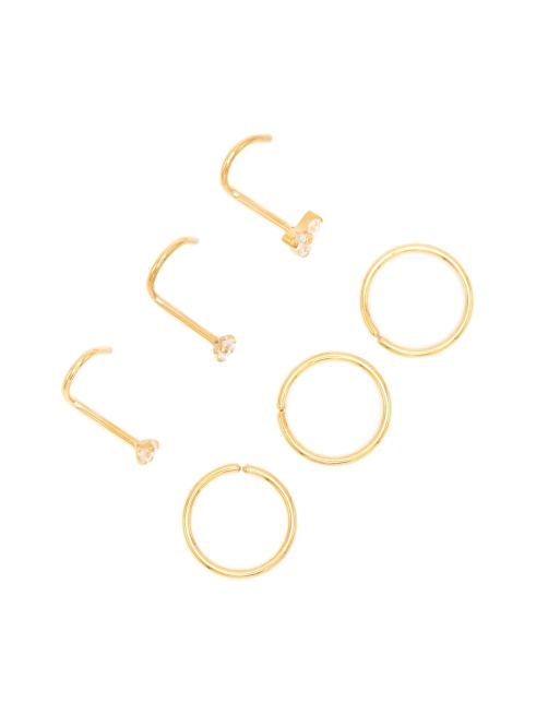 Piercings para la nariz dorados de titanio con strass de Lovisa, 3 de 3