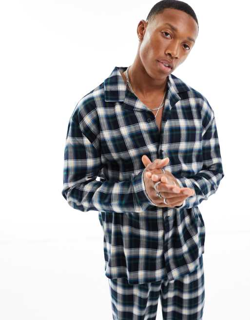 Pijama a cuadros de camisa de manga larga y pantalones de ASOS DESIGN ASOS