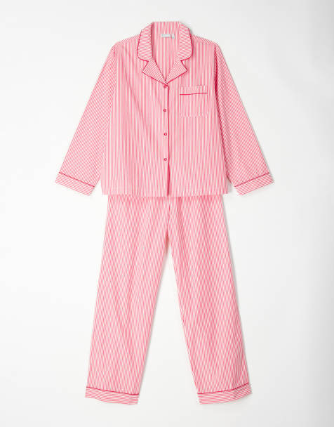 Pijama a rayas rojas con ribete de terciopelo de ASOS DESIGN - view 1