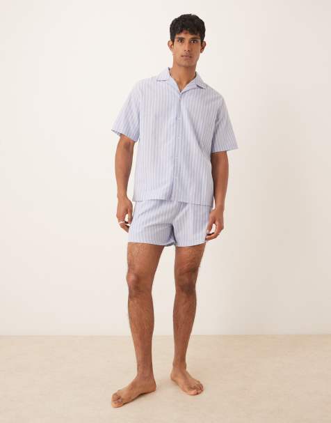 Pijama azul a rayas de ASOS DESIGN - view 1