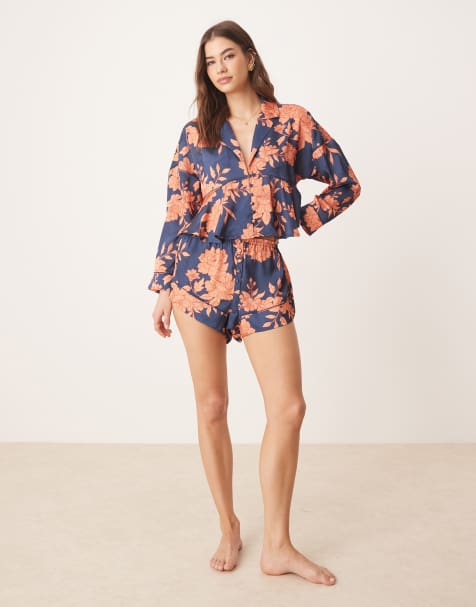 Pijama azul marino con estampado floral Beauty Sleep de Free People - view 1