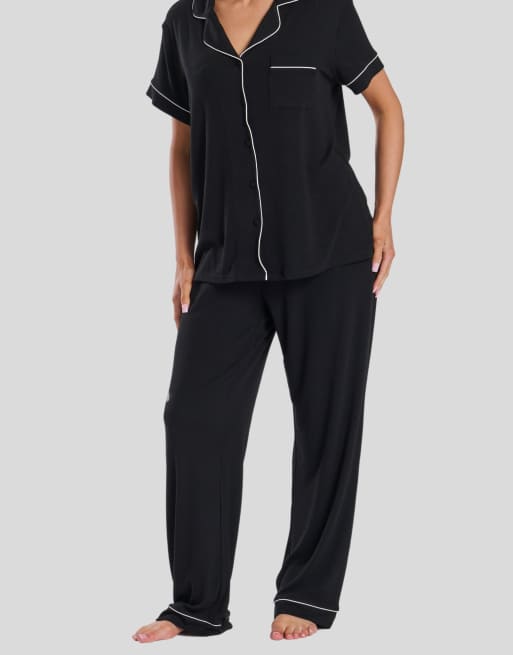 Pijama color avena de canalé para mujer de Loungeable, 5 de 7