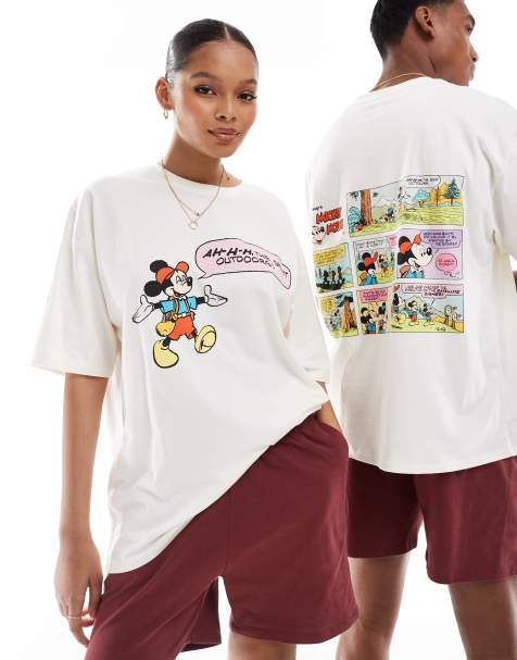 Pijama color crema con estampado de acampanada de Mickey Mouse de Disney de ASOS DESIGN - view 1
