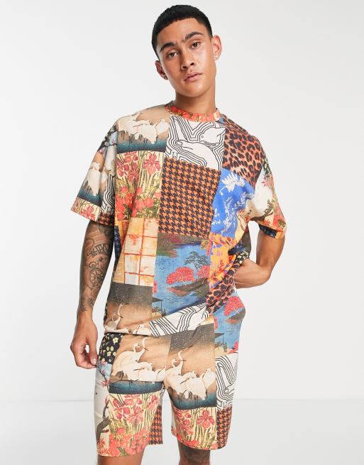 Pijama de camiseta y pantalones cortos con diseño estampado de ASOS DESIGN
