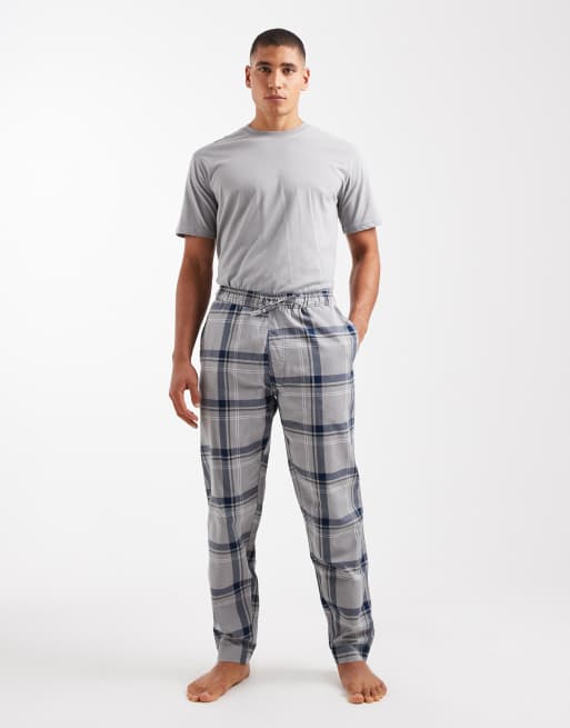 Pijama gris a cuadros de pantalones y camiseta de ONLY & SONS