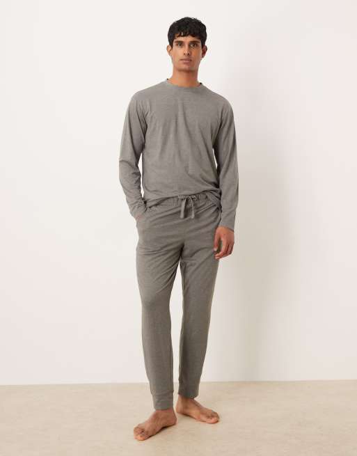 Pijama gris de mezcla de algodón de Mango