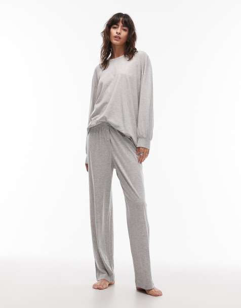 Pijama gris jaspeado de manga larga de algodón puro suave Mix & Match de ARKET - view 1