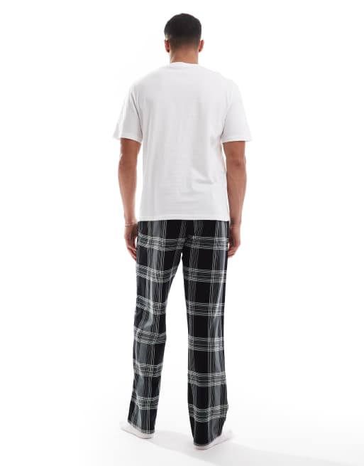 Conjunto Pijama Pijama De River Hombre Pijama Negro A Cuadros De