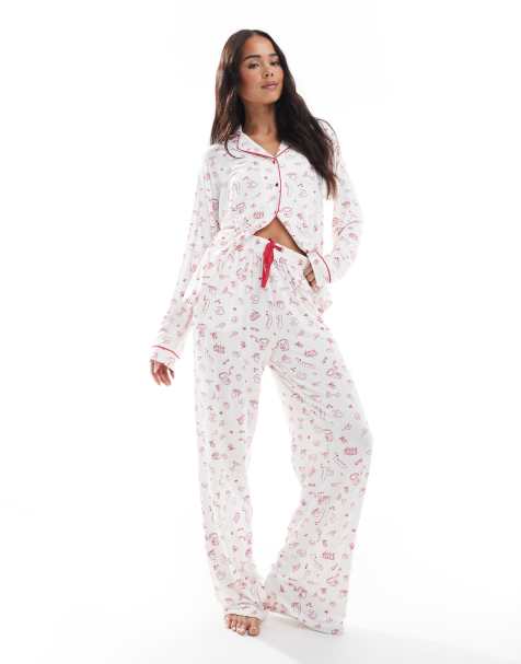 Pijama rosa con estampado de almuerzo de tejido suave de Threadbare - view 1