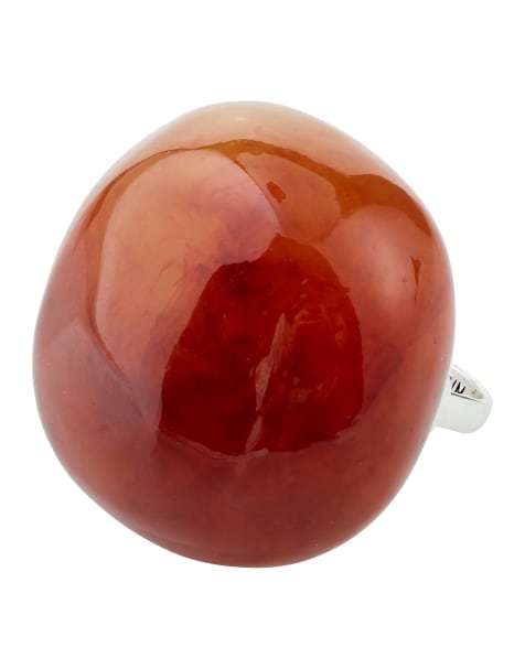 Pilgrim - Aase - Verzilverde ring met amber - view 1