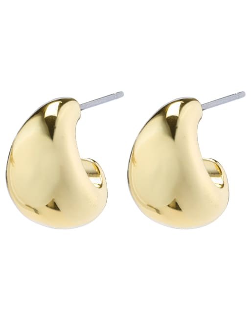 Pilgrim Alexane chunky mini hoop earrings in gold plated, 2 of 4