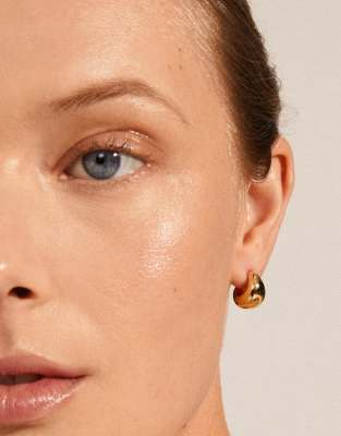 Pilgrim - Alexane - Petites créoles épaisses en plaqué or-Doré