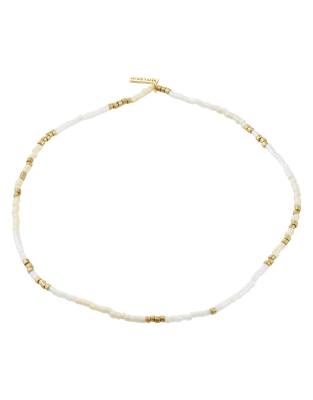 Alison - Bracelet de cheville en plaqué argent-Blanc One Size