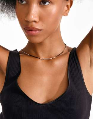 Pilgrim - Alison - Vergoldete Halskette-Schwarz