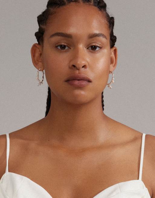 Pilgrim Ana pearl crystal hoops in silver plated, 3 of 4