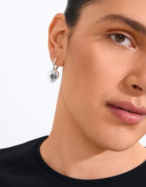 Pilgrim Arien heart earrings in silver plated, 3 of 4
