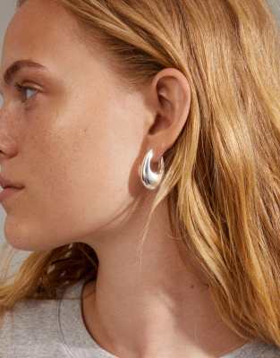 Pilgrim - Autumn - Breite, versilberte Retro-Creolen