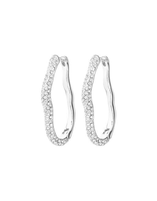 Pilgrim Avola hoop earrings in silver plated, 2 of 4