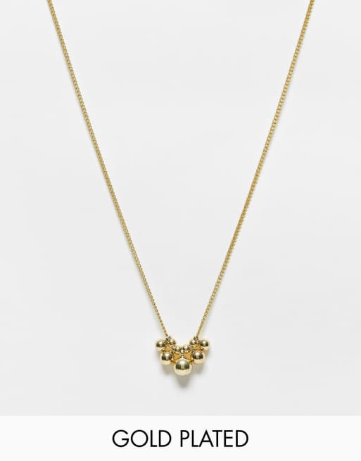 Pilgrim bead detail gold plated neck chain