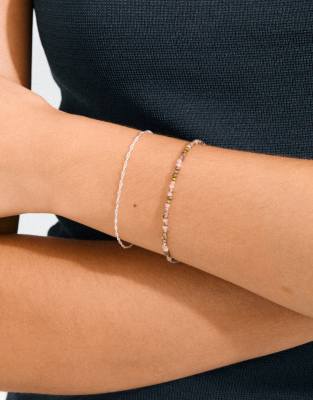 Pilgrim - Bellamy - 2-in-1-Geschenkset mit versilberten Armbändern