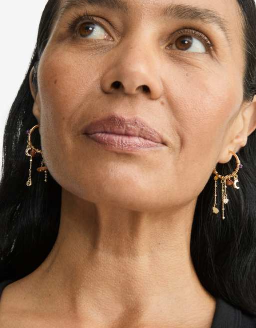 Pilgrim boucles d'oreilles Nari plaqué or, 2 de 3