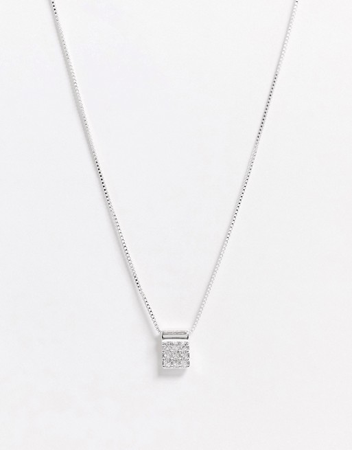Pilgrim crystal silver plated Lia necklace in silver