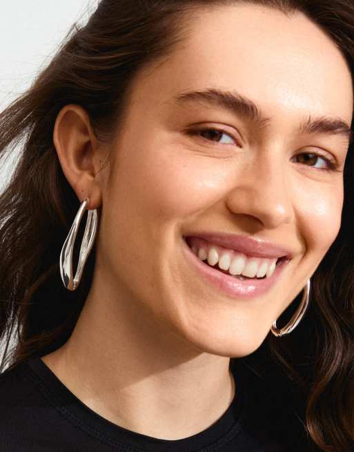 Pilgrim Dune hoop earrings in silver plated