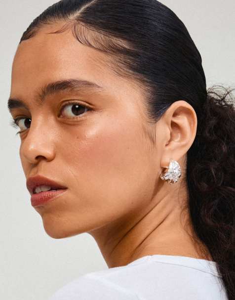 Pilgrim Eclipse hoops in silver plated - view 1