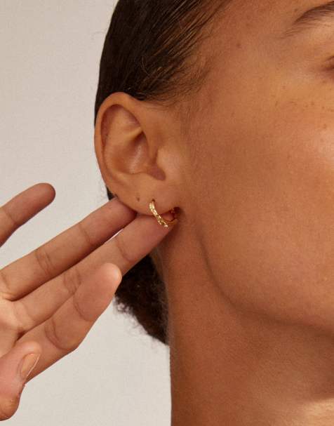 Pilgrim - Eddy - Mini-créoles à forme organique en plaqué or - view 1