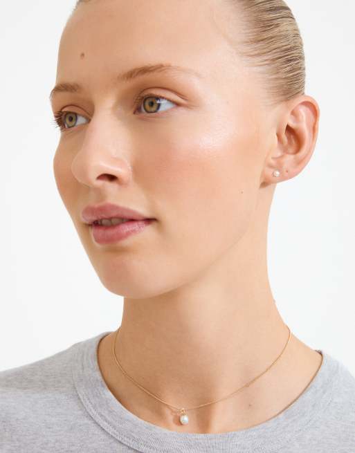 Pilgrim Evena gift set necklace earstuds in gold plated, 3 of 4