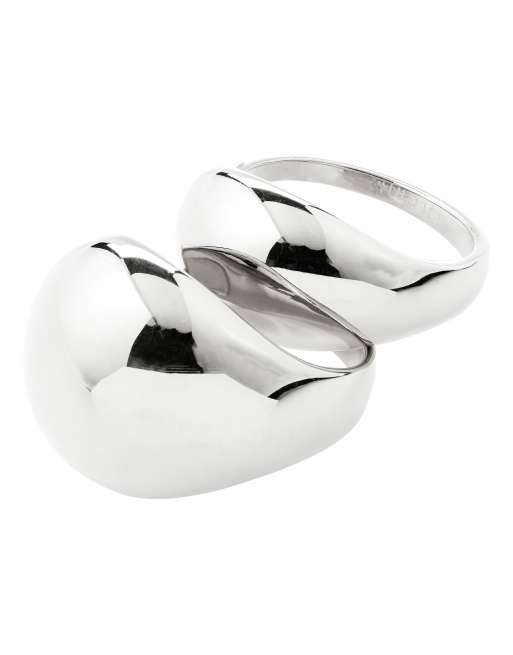 Pilgrim Evon rings 2in1 set in silver plated, 2 of 4