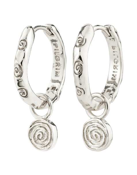 Pilgrim Fire hoop earrings in silver plated - view 1
