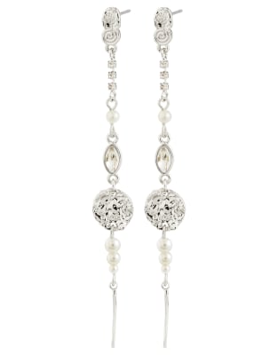 Pilgrim - Fire - Versilberte Ohrringe-Weiß