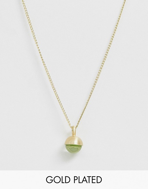 Pilgrim gold plated and green necklace