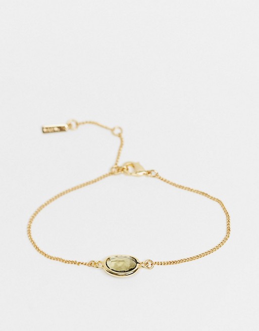 Pilgrim gold-plated chain with transparent glass stone