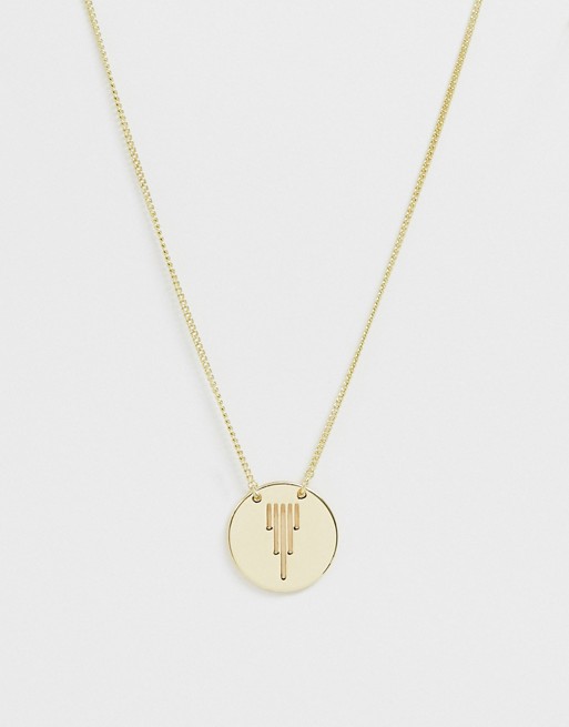 Pilgrim gold plated circle pendant necklace