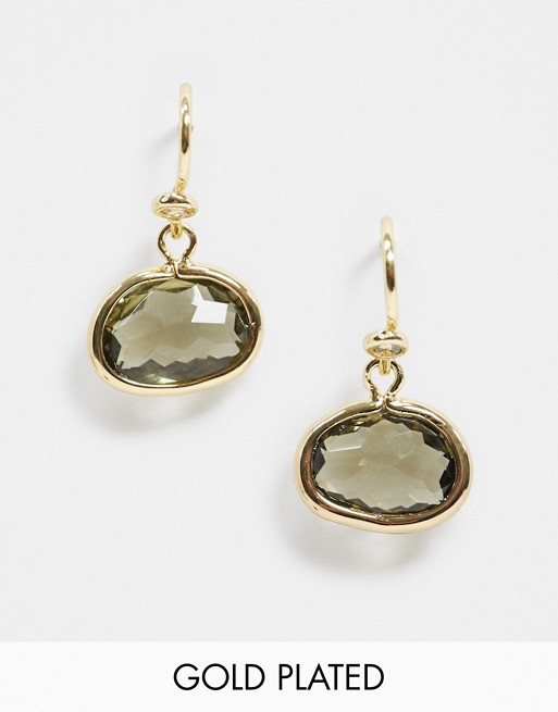 Pilgrim gold-plated earrings with overal pendant crystal