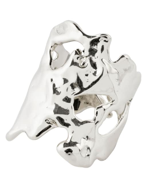 Pilgrim Happy natural form ring in silver plated, 2 of 4