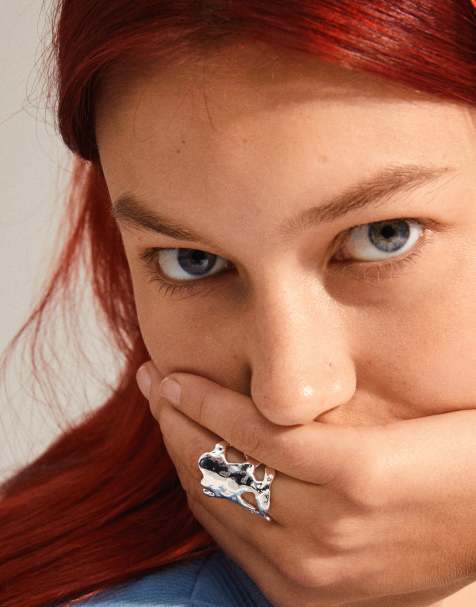 Pilgrim – Happy – Versilberter Ring mit natürlicher Form - view 1