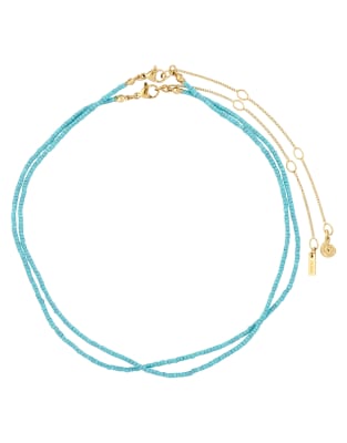 Pilgrim - Haze - Vergoldete Halskette im 2-in-1-Set-Blau