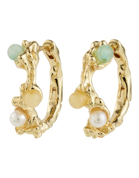 Pilgrim Iris hoop earrings in gold plated - view 1