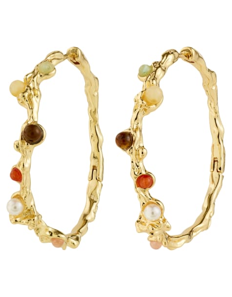 Pilgrim Iris hoop earrings in gold plated - view 1