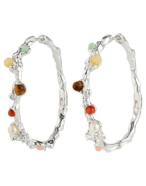 Pilgrim Iris hoop earrings in silver plated - view 1