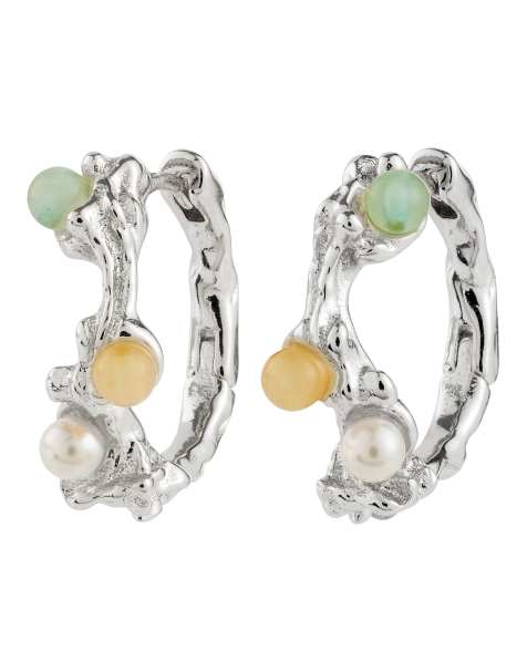 Pilgrim Iris hoop earrings in silver plated - view 1