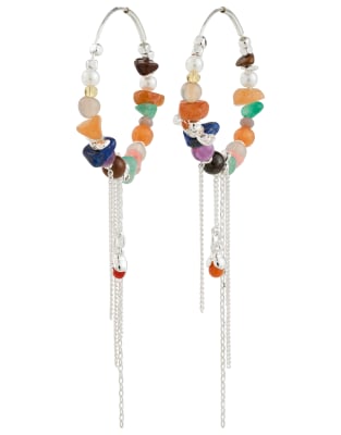 Pilgrim - Iris - Versilberte Ohrringe-Bunt