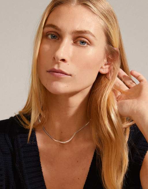 Pilgrim - Joanna - Collier chaîne à maille serpent plate en plaqué argent, 3 de 4