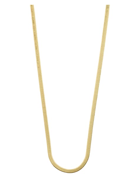 Pilgrim Joanna flat snake chain necklace in gold plated - view 1