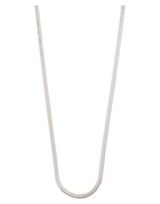 Pilgrim Joanna flat snake chain necklace in silver plated, 2 of 4