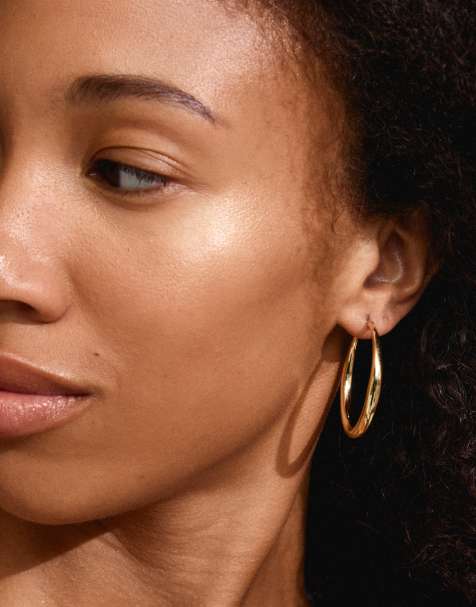 Pilgrim Jorun large hoop earrings in gold plated - view 1