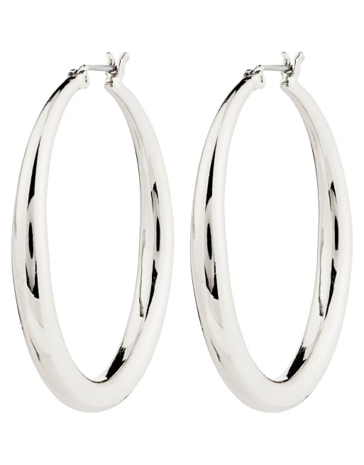 Pilgrim Jorun large hoop earrings in silver plated, 2 of 4